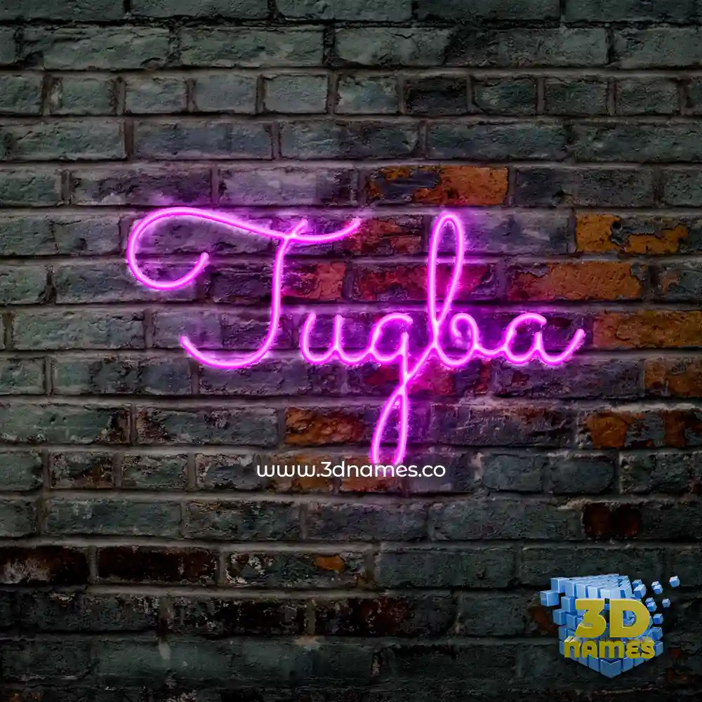 tugba in Pink Neon style - 3D name wallpaper