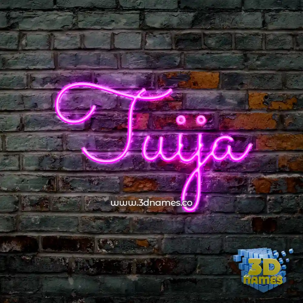 tuija in Pink Neon style - 3D name wallpaper