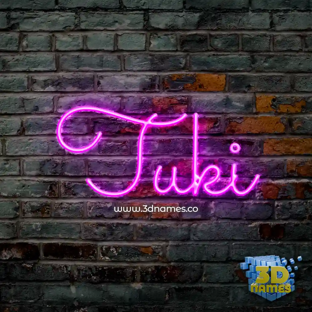tuki in Pink Neon style - 3D name wallpaper