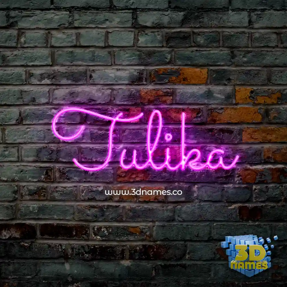 tulika in Pink Neon style - 3D name wallpaper