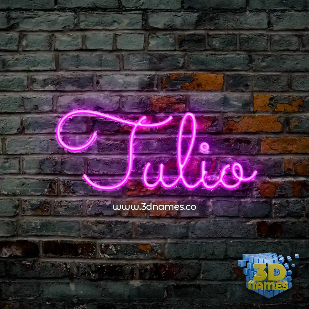 tulio in Pink Neon style - 3D name wallpaper