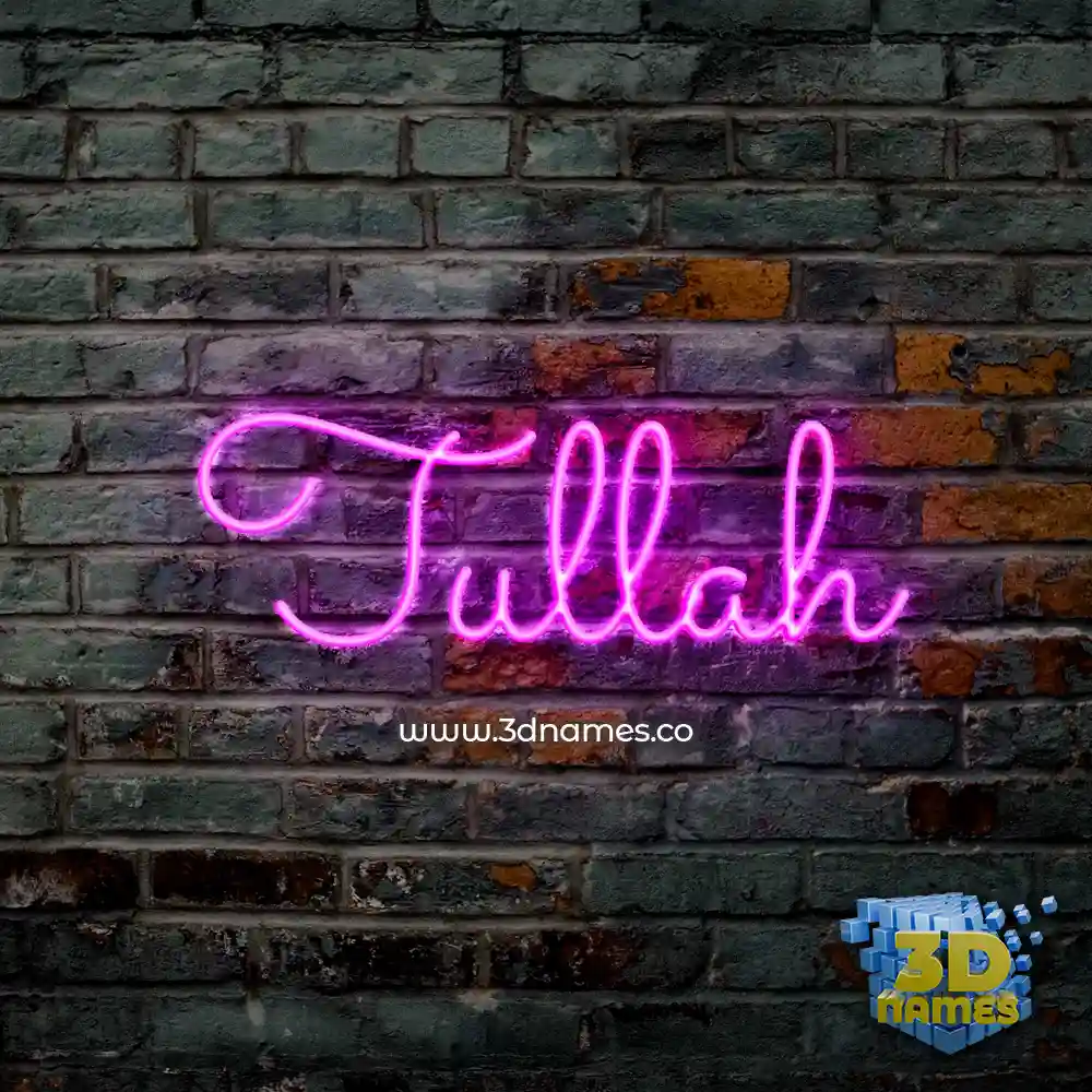 tullah in Pink Neon style - 3D name wallpaper