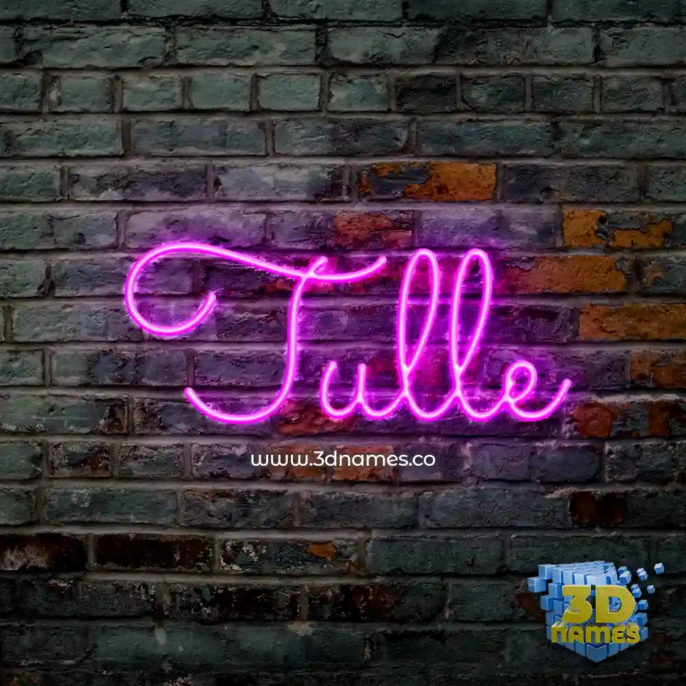 tulle in Pink Neon style - 3D name wallpaper