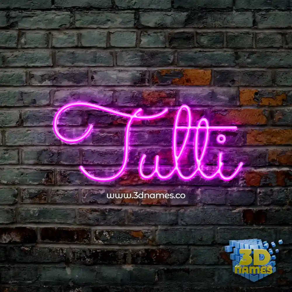 tulti in Pink Neon style - 3D name wallpaper