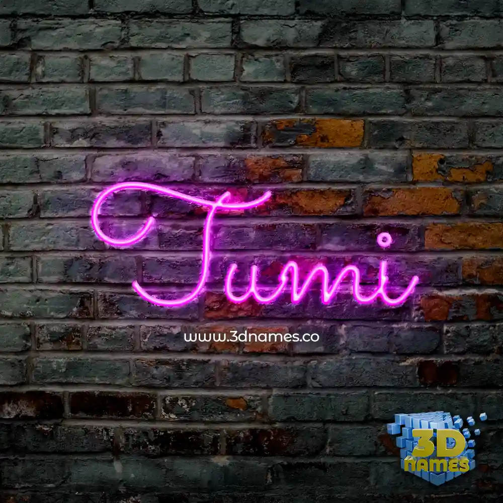tumi in Pink Neon style - 3D name wallpaper