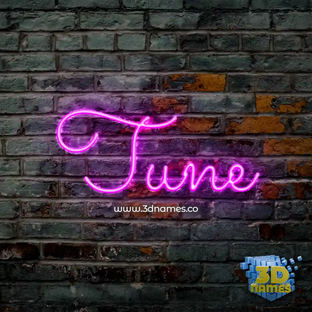 tune in Pink Neon style - 3D name wallpaper