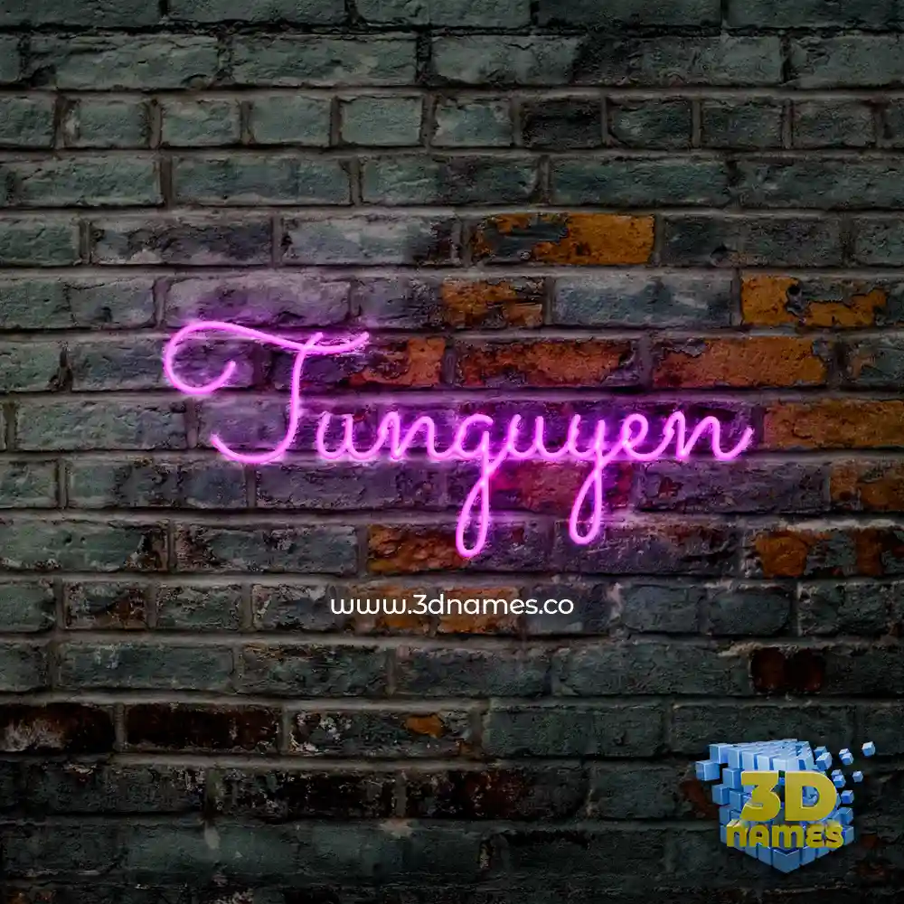 tunguyen in Pink Neon style - 3D name wallpaper