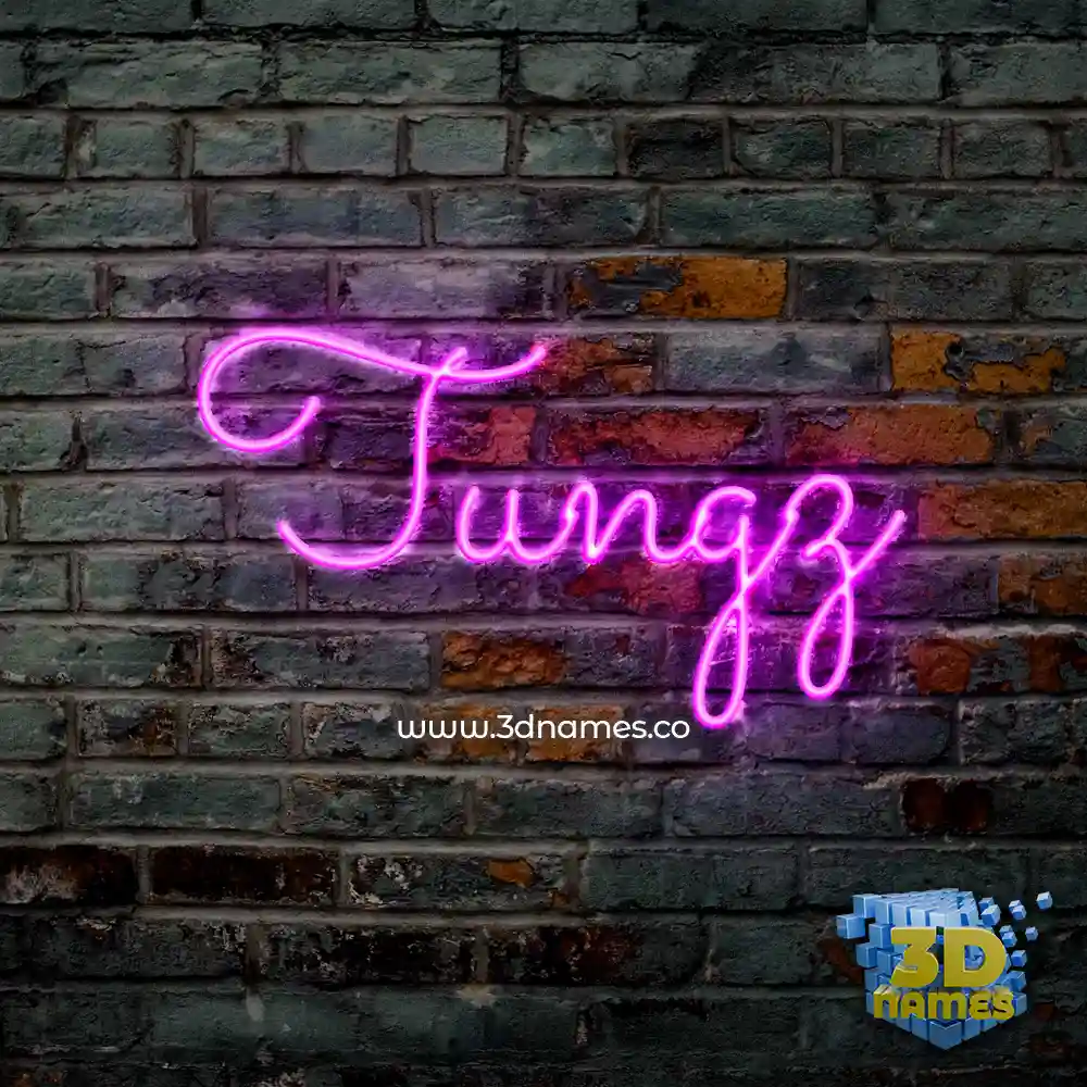 tungz in Pink Neon style - 3D name wallpaper