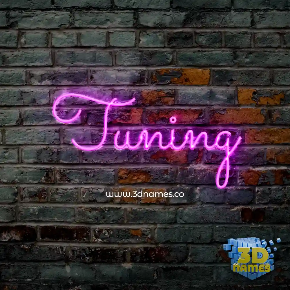 tuning in Pink Neon style - 3D name wallpaper