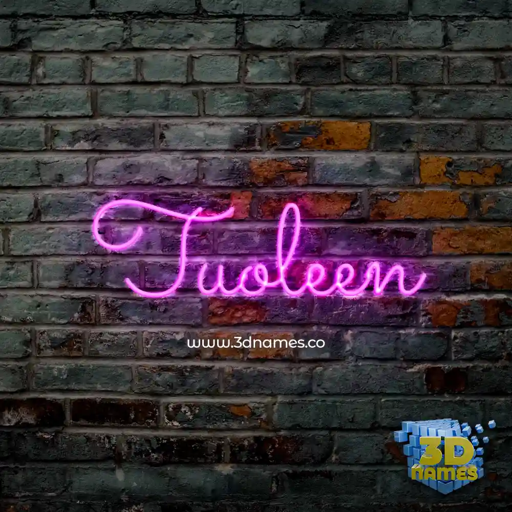 tuoleen in Pink Neon style - 3D name wallpaper