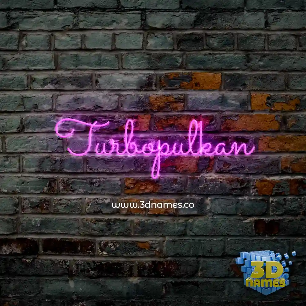 turbopulkan in Pink Neon style - 3D name wallpaper