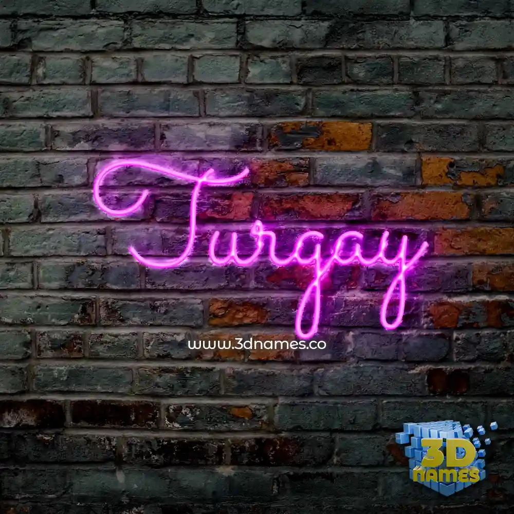 turgay in Pink Neon style - 3D name wallpaper