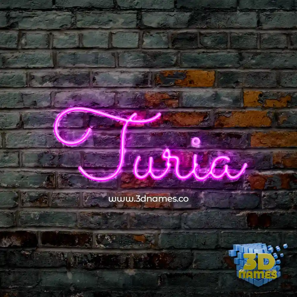 turia in Pink Neon style - 3D name wallpaper