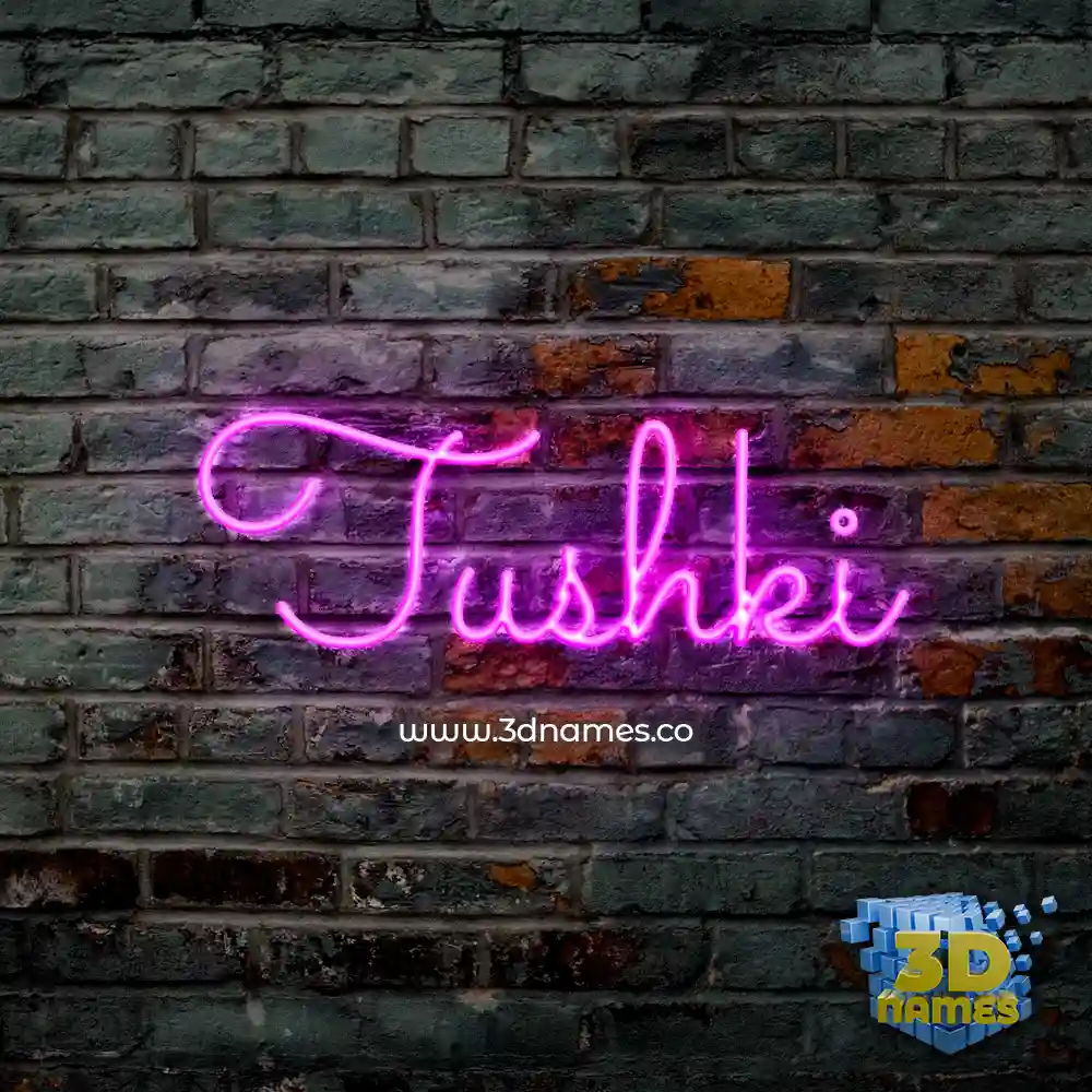 tushki in Pink Neon style - 3D name wallpaper