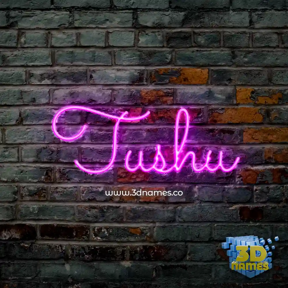 tushu in Pink Neon style - 3D name wallpaper