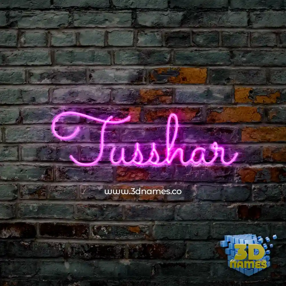 tusshar in Pink Neon style - 3D name wallpaper
