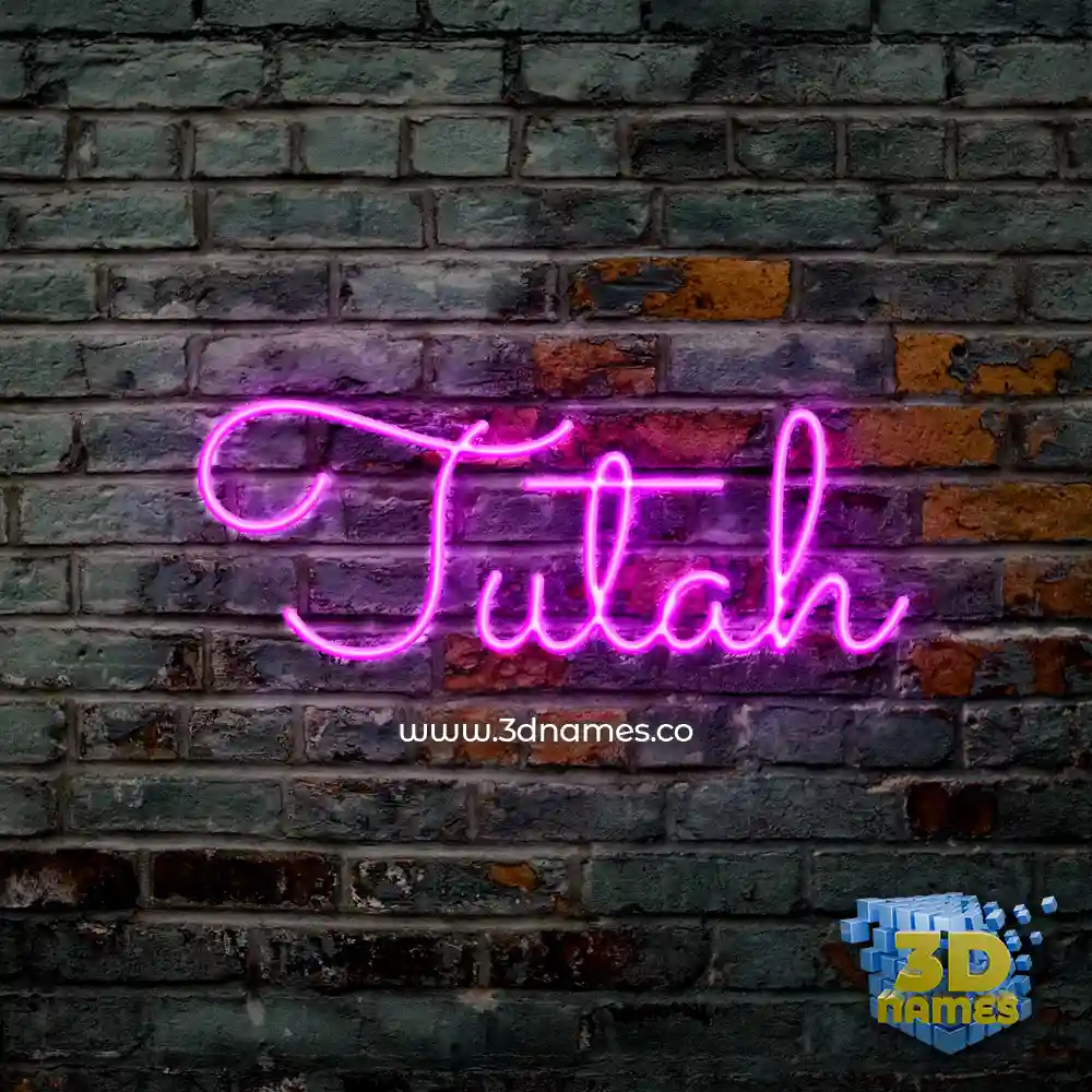 tutah in Pink Neon style - 3D name wallpaper