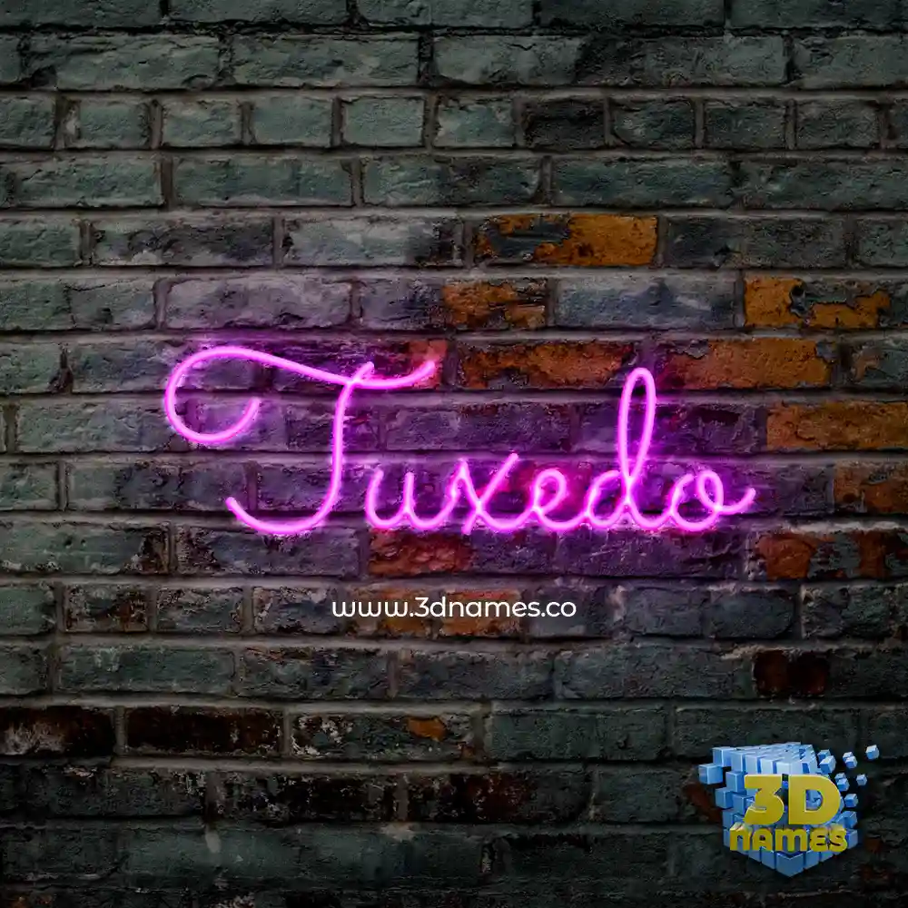 tuxedo in Pink Neon style - 3D name wallpaper