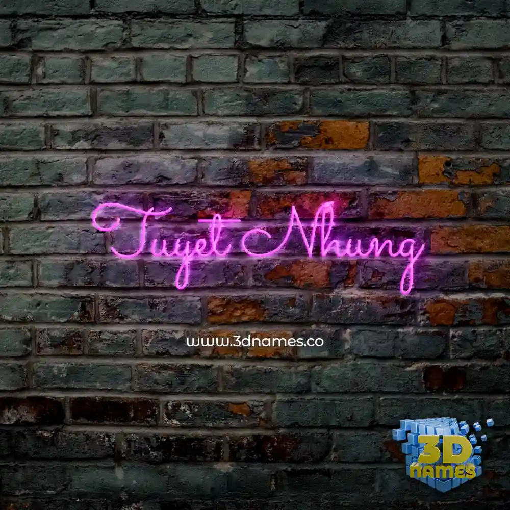 tuyet nhung in Pink Neon style - 3D name wallpaper