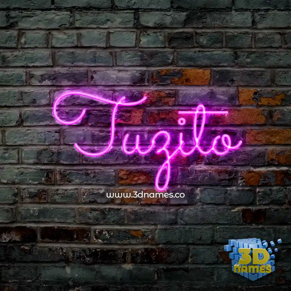 tuzito in Pink Neon style - 3D name wallpaper