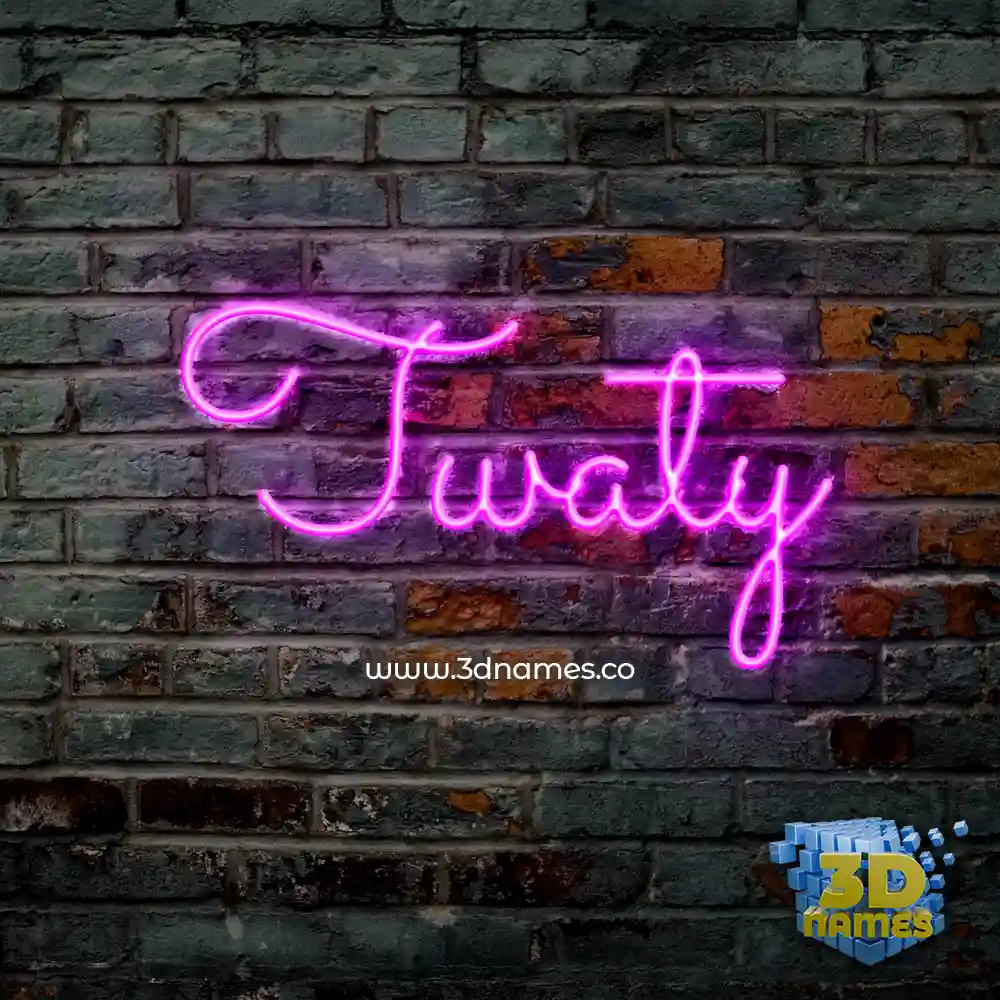 twaty in Pink Neon style - 3D name wallpaper