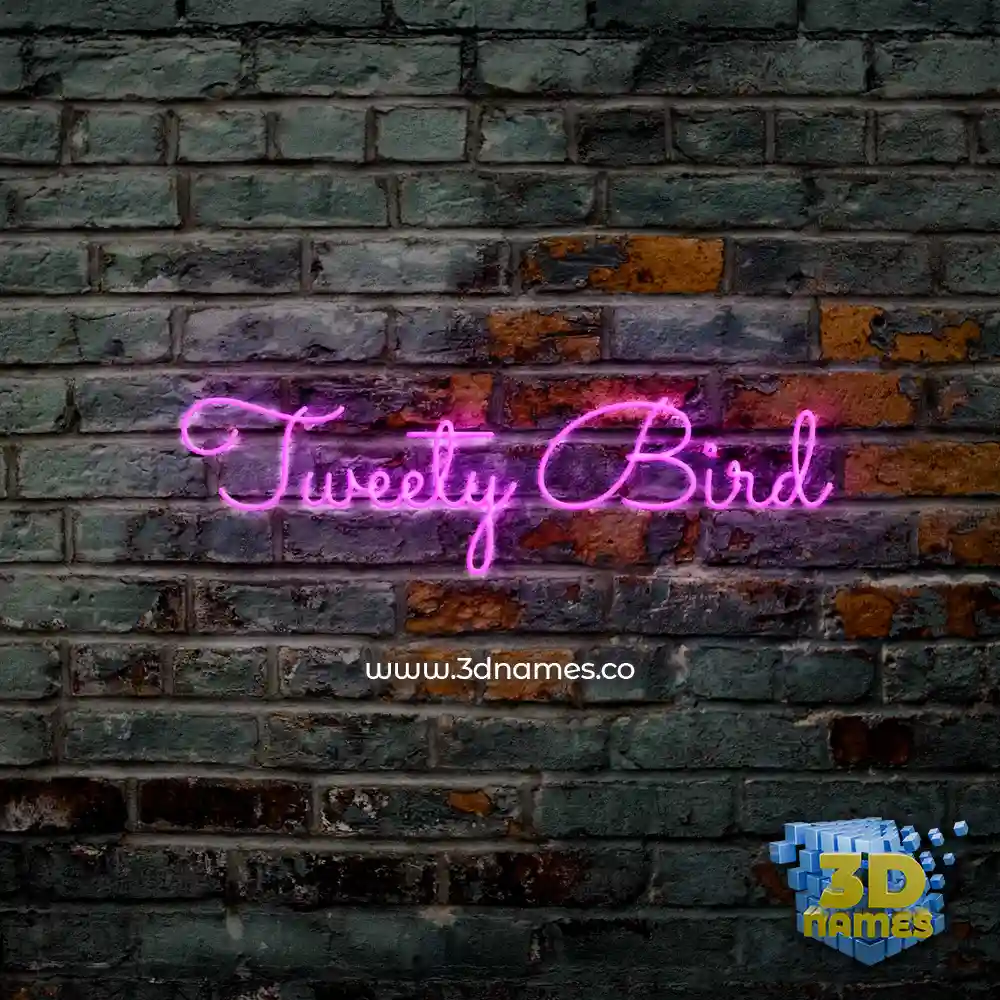 tweety bird in Pink Neon style - 3D name wallpaper