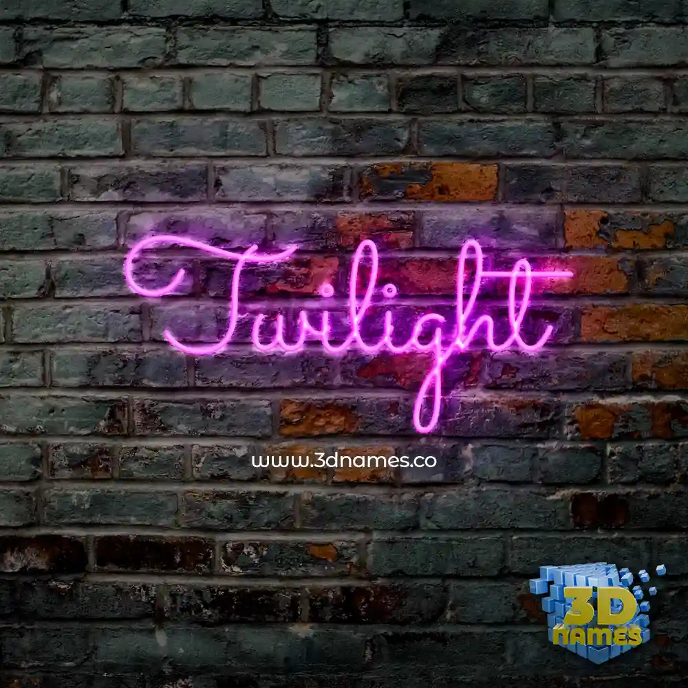 twilight in Pink Neon style - 3D name wallpaper