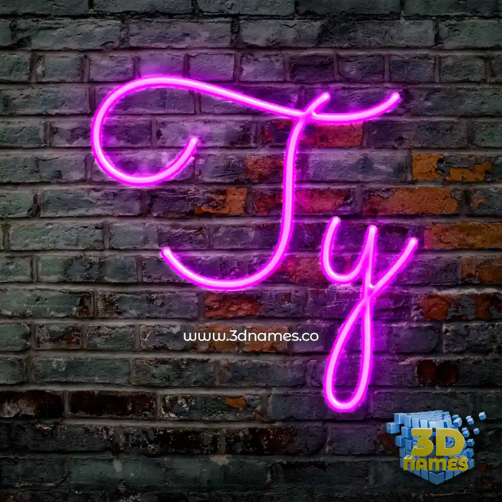 ty in Pink Neon style - 3D name wallpaper