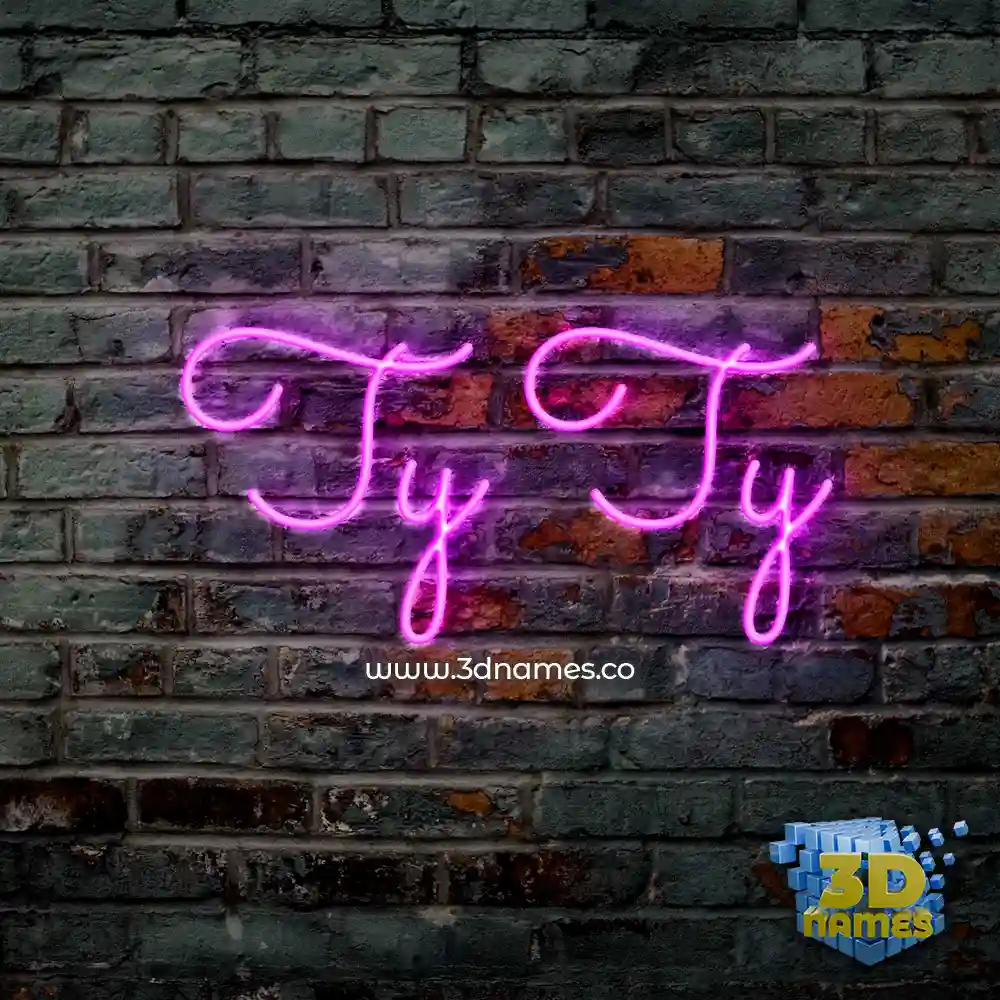 ty ty in Pink Neon style - 3D name wallpaper