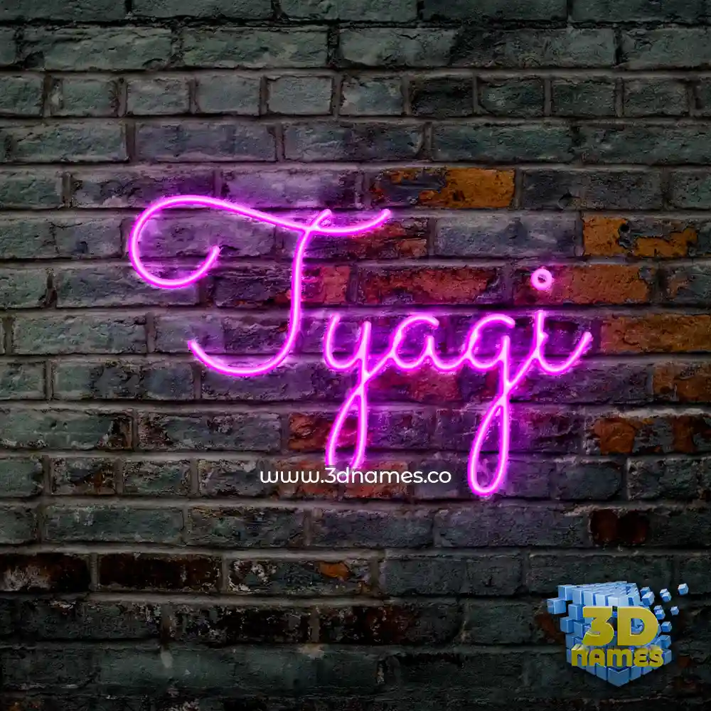 tyagi in Pink Neon style - 3D name wallpaper