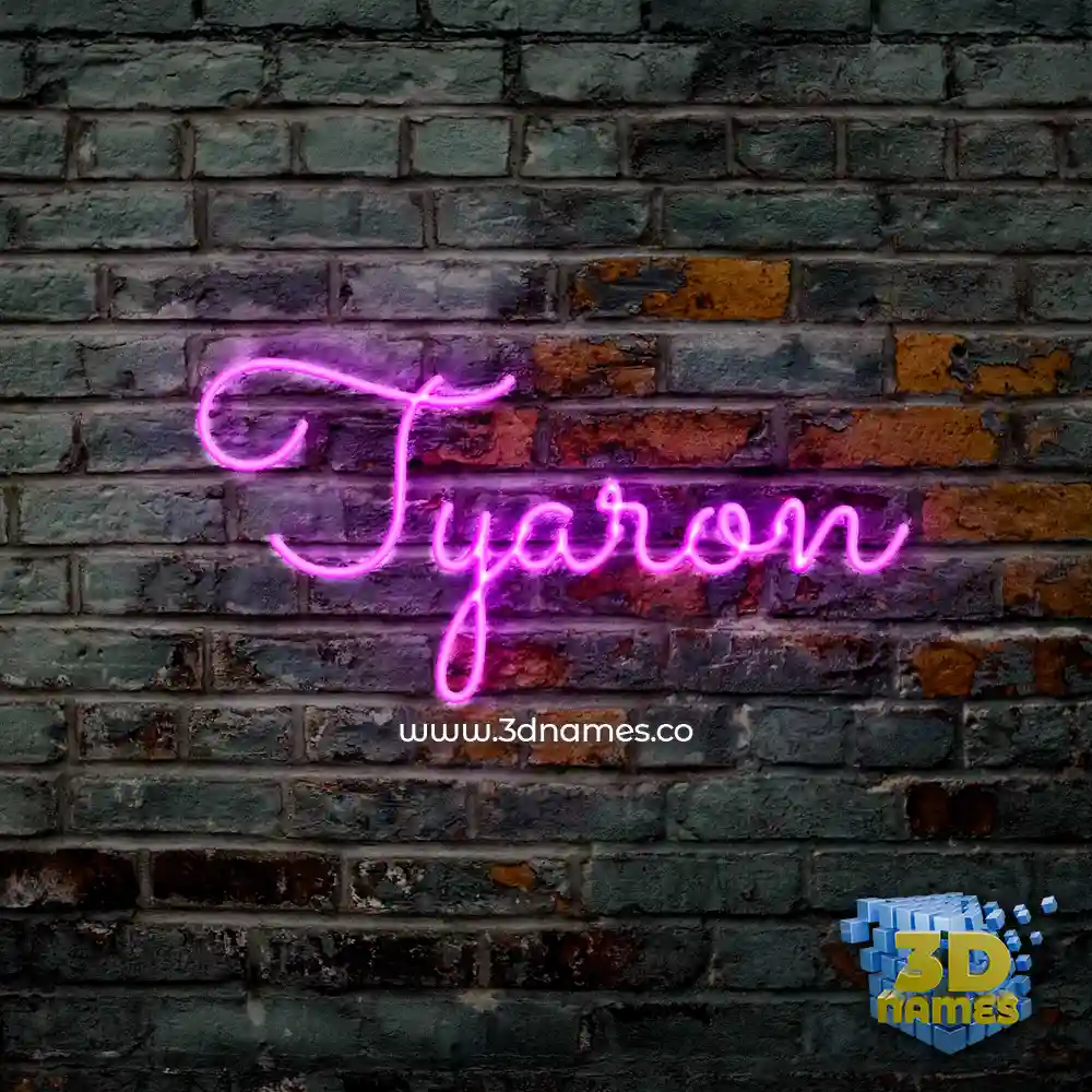 tyaron in Pink Neon style - 3D name wallpaper