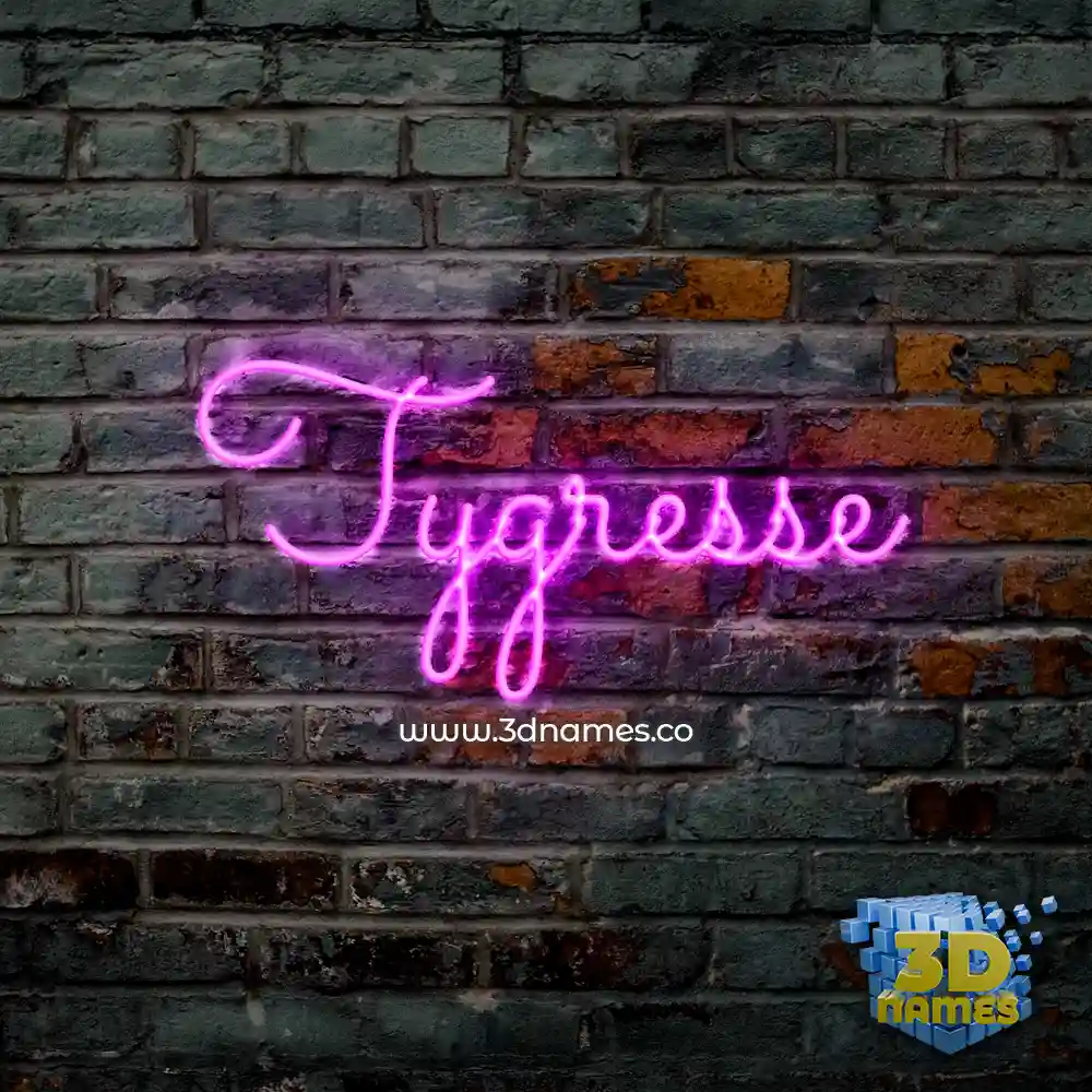 tygresse in Pink Neon style - 3D name wallpaper