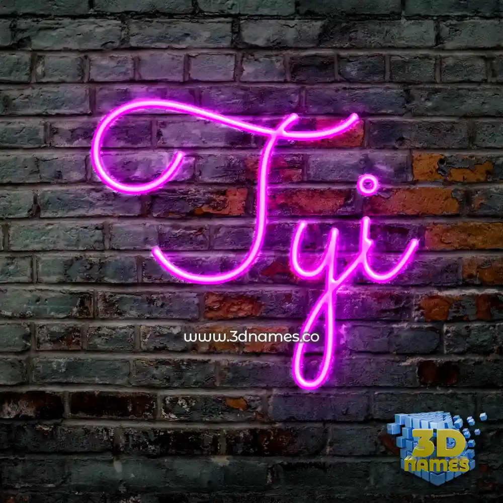 tyi in Pink Neon style - 3D name wallpaper