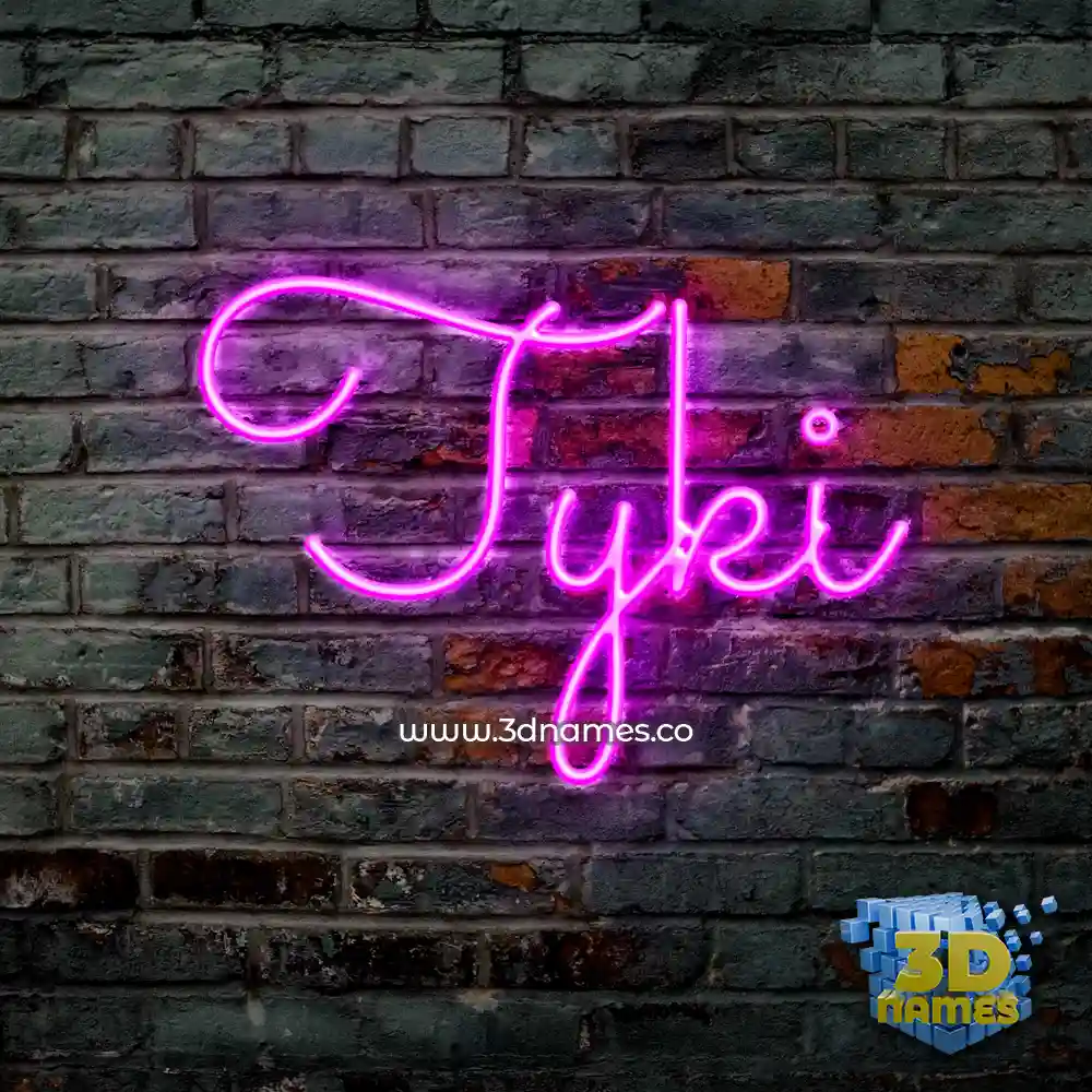 tyki in Pink Neon style - 3D name wallpaper