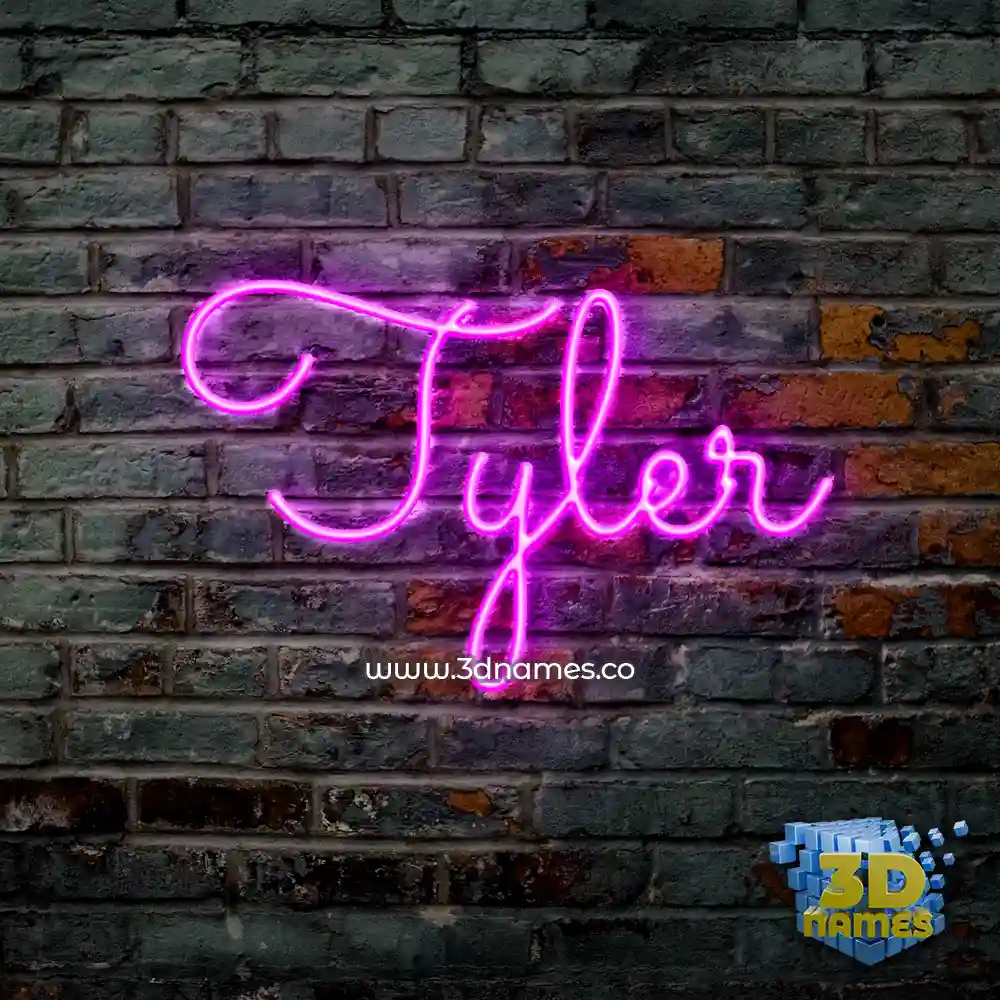 tyler in Pink Neon style - 3D name wallpaper