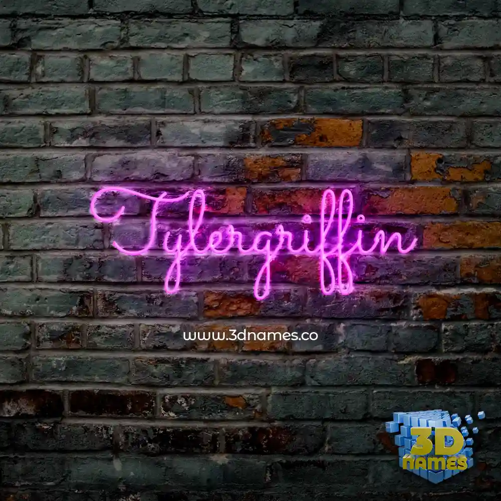 tylergriffin in Pink Neon style - 3D name wallpaper