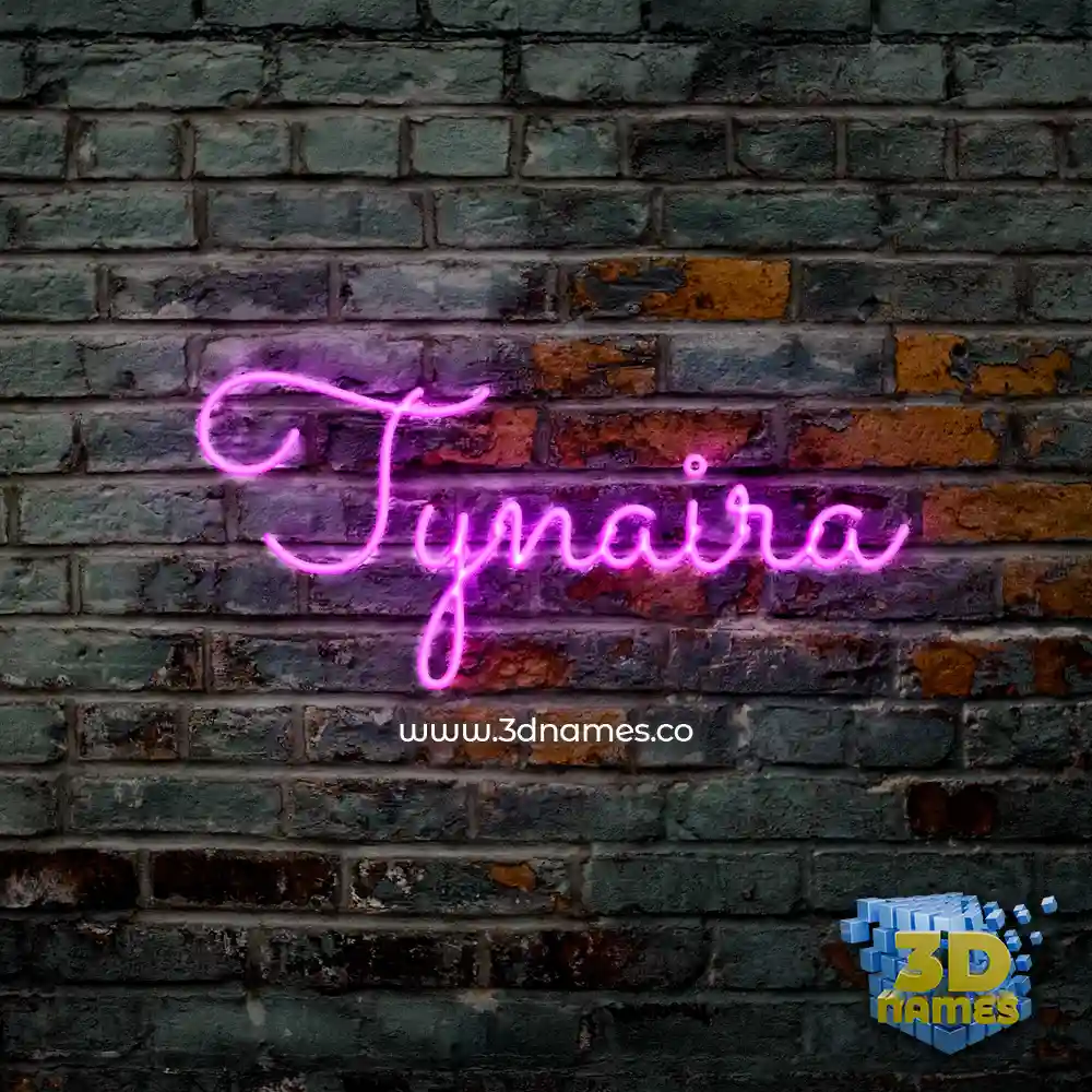 tynaira in Pink Neon style - 3D name wallpaper