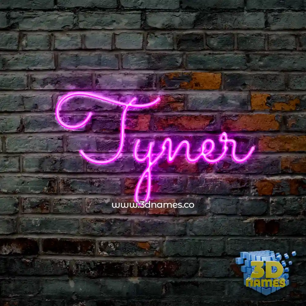 tyner in Pink Neon style - 3D name wallpaper