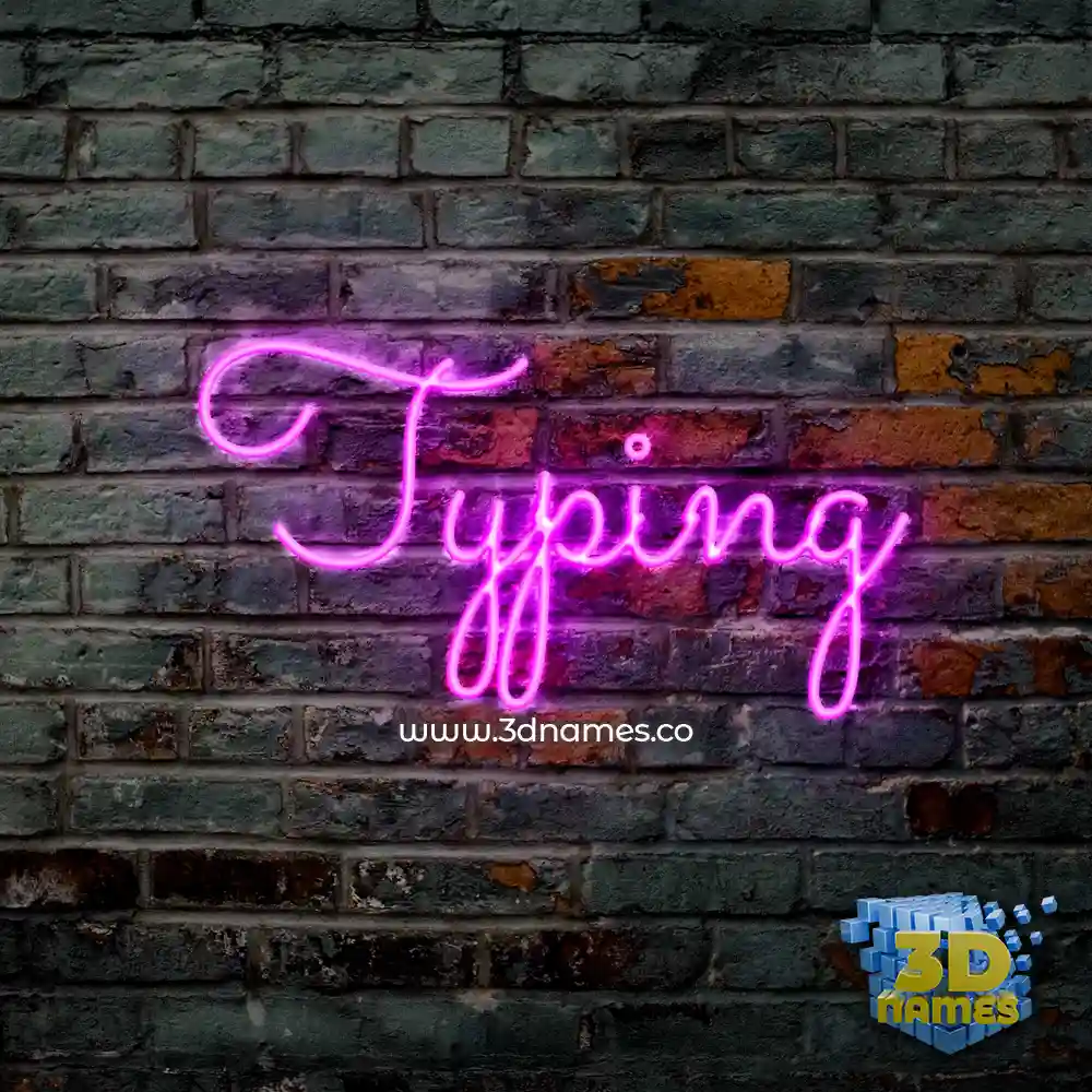 typing in Pink Neon style - 3D name wallpaper