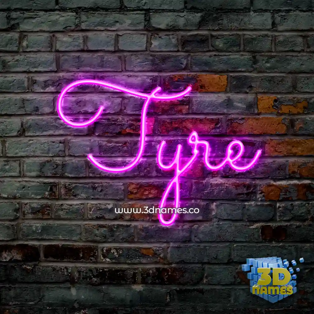 tyre in Pink Neon style - 3D name wallpaper