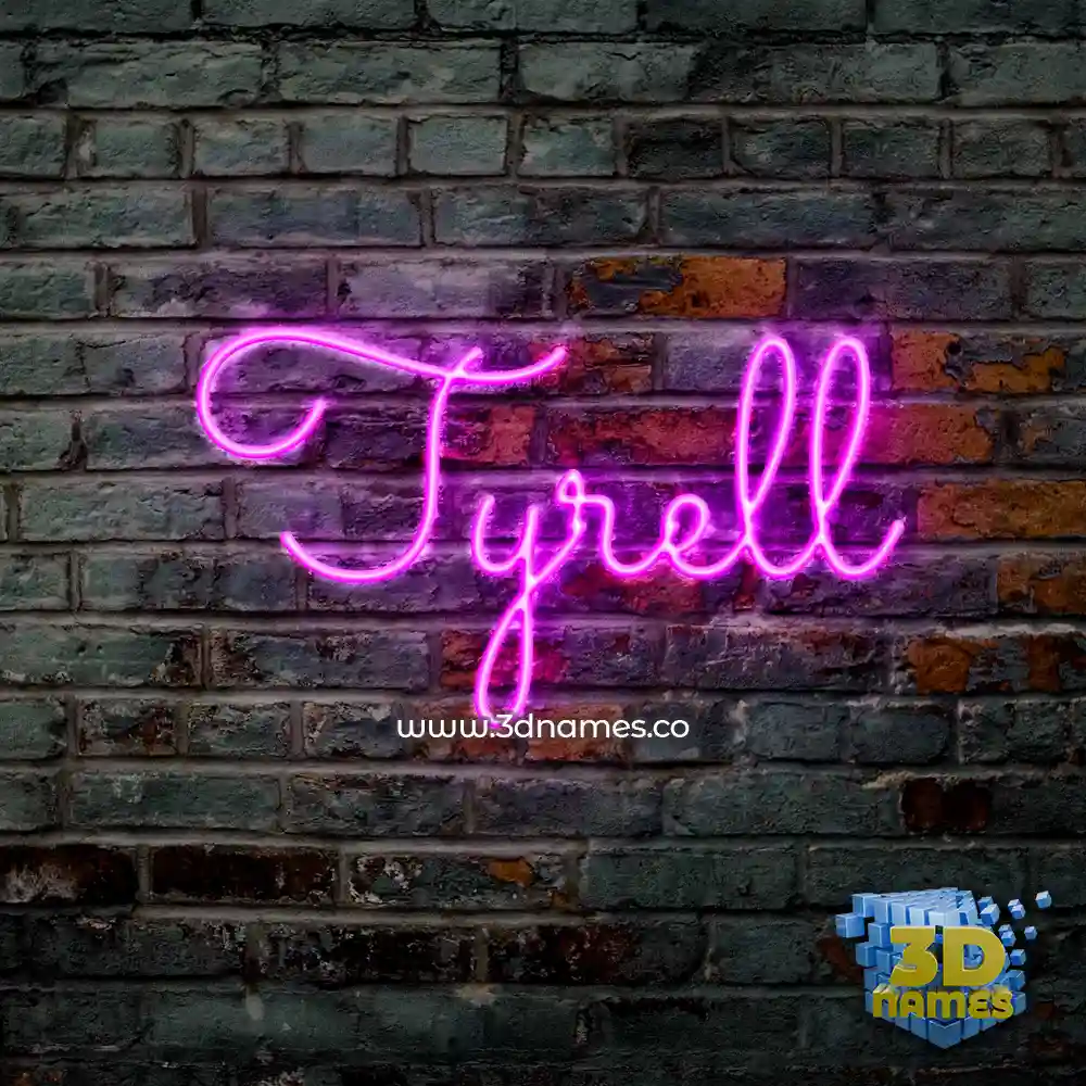 tyrell in Pink Neon style - 3D name wallpaper