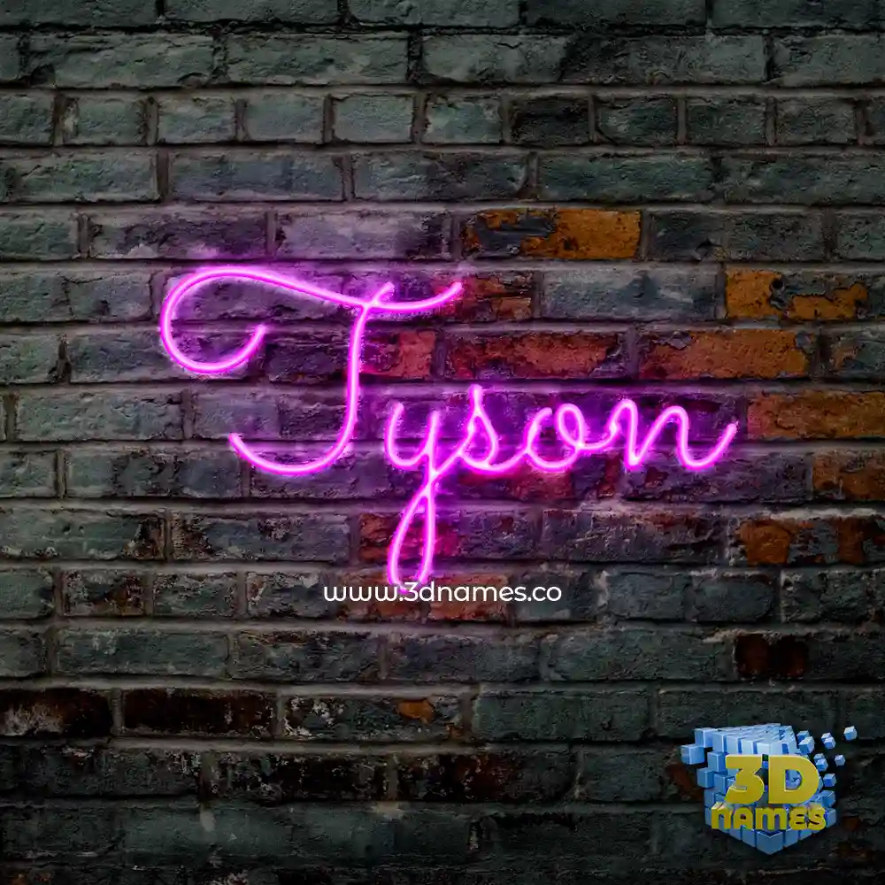 tyson in Pink Neon style - 3D name wallpaper