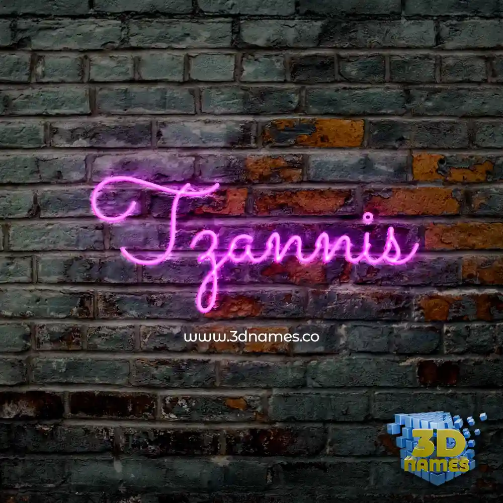tzannis in Pink Neon style - 3D name wallpaper