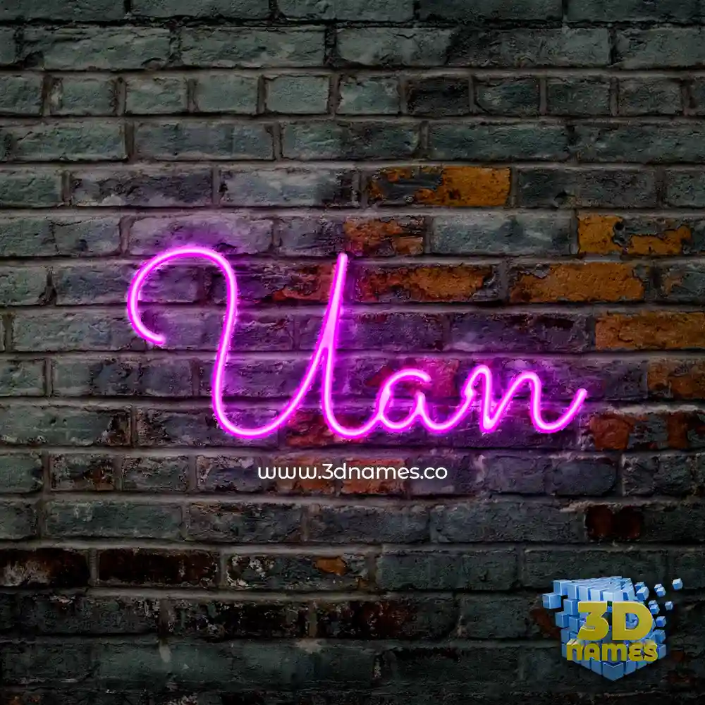 uan in Pink Neon style - 3D name wallpaper