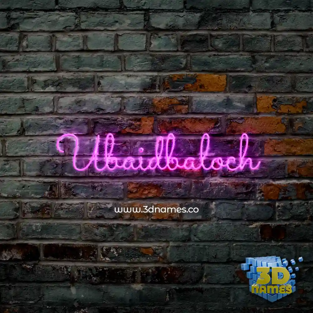 ubaidbaloch in Pink Neon style - 3D name wallpaper