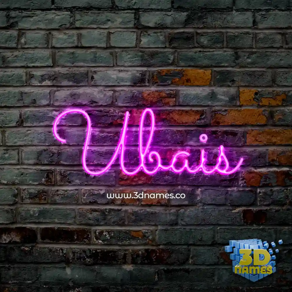 ubais in Pink Neon style - 3D name wallpaper