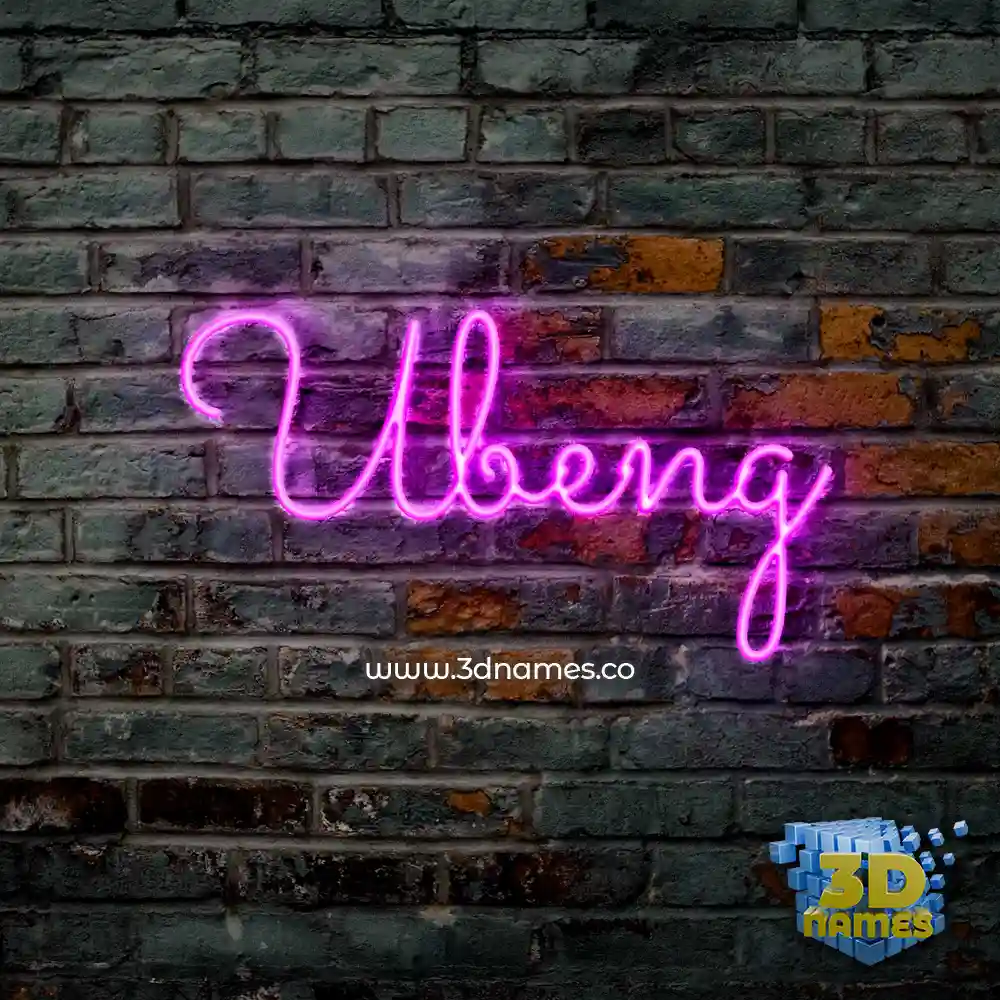 ubeng in Pink Neon style - 3D name wallpaper