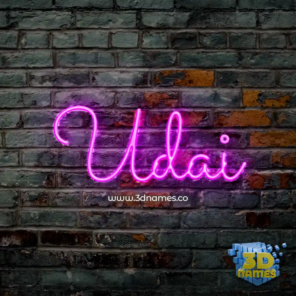 udai in Pink Neon style - 3D name wallpaper