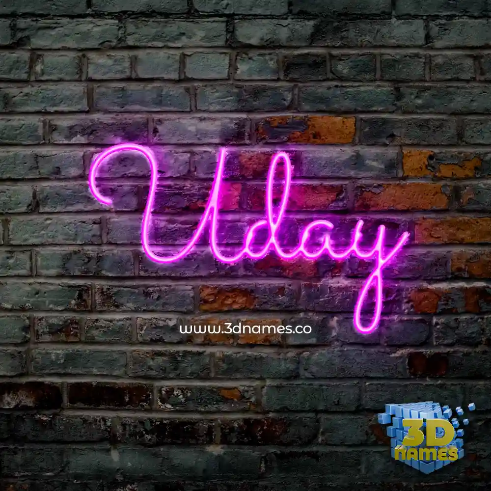 uday in Pink Neon style - 3D name wallpaper