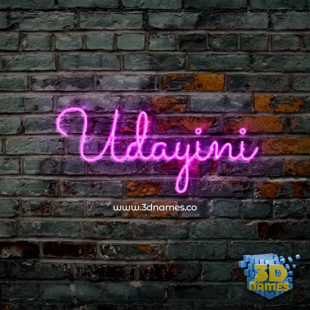 udayini in Pink Neon style - 3D name wallpaper